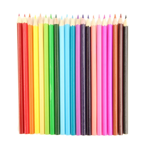 Кольорові олівці ізольовані на білому — стокове фото