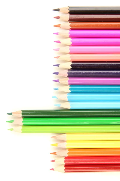 Barevné tužky izolované na bílé — Stock fotografie