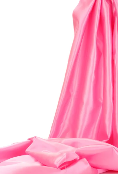 Cortinas de seda rosa isoladas em branco — Fotografia de Stock