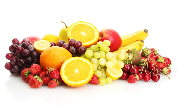 异国情调的水果和浆果在白色隔离 — 图库照片