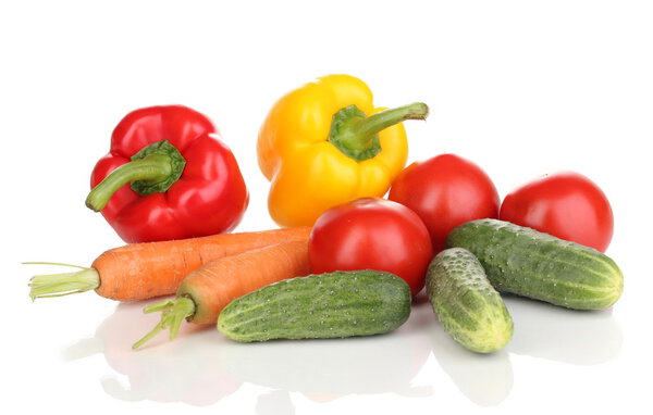 Fresh vegetables isolated on white