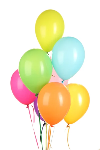Färgglada ballonger isolerade på vitt — Stockfoto