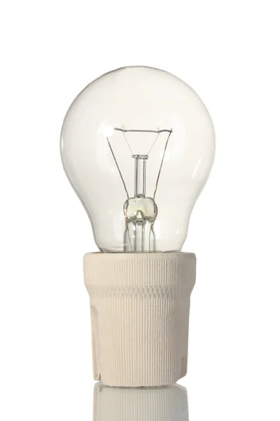 Žárovka v zásobní vložce izolovaná na bílé — Stock fotografie