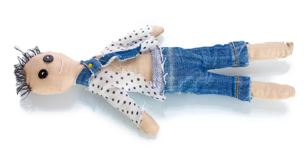 Voodoo panenka kluk izolované na bílém — Stock fotografie