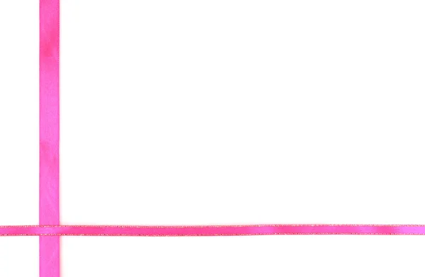 Nastri di raso rosa isolati su bianco — Foto Stock
