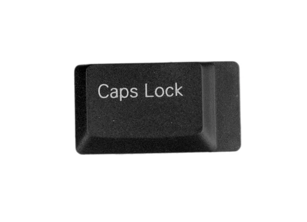 白で隔離されるキーボード キー capslock — ストック写真