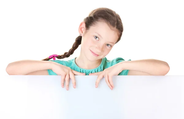 Porträt eines schönen kleinen Mädchens. isoliert auf weiß — Stockfoto