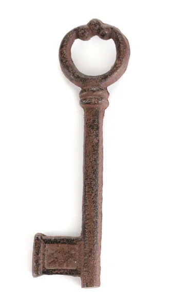 Antik nyckel isolerad på vit — Stockfoto
