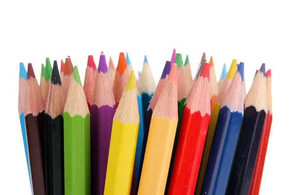 Кольорові олівці ізольовані на білому — стокове фото