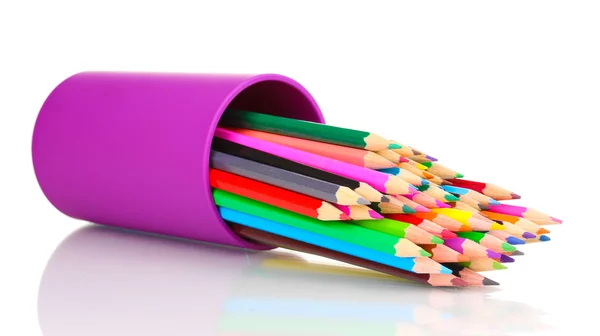 Crayons de couleur en verre isolé sur blanc — Photo