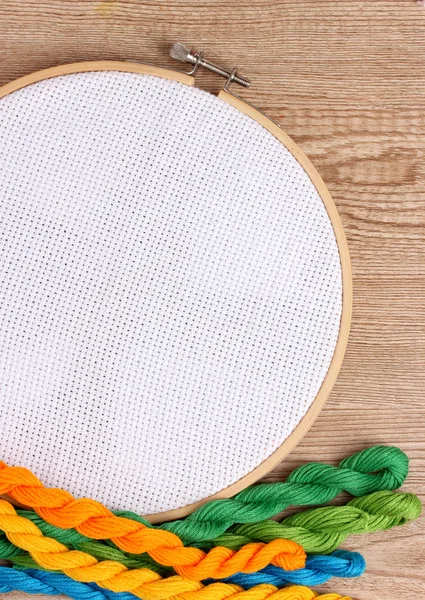 Embroidery. the Cloth, Thread, Thimble, Embroidery Hoop. Close-up Stock  Photo - Image of color, decorative: 68402184