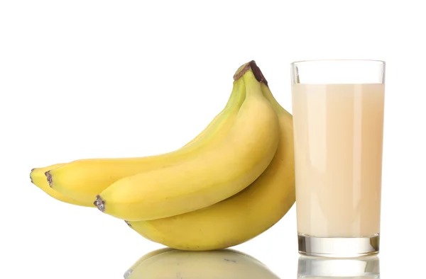 Bouquet de bananes au jus de banane isolé sur blanc — Photo