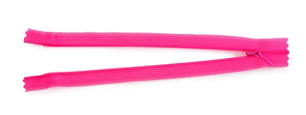 Pink zipper isolated on white — Stock Photo, Image