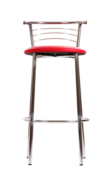 红色酒吧椅上白色隔离 — 图库照片