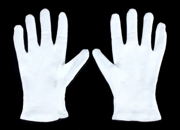Doek handschoenen op zwarte achtergrond — Stockfoto