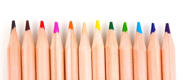 पांढरा वर वेगळे रंग पेन्सिल — स्टॉक फोटो, इमेज