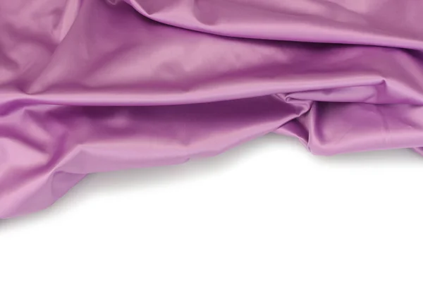 Fioletowy jedwab zasłona na białym tle na biały — Zdjęcie stockowe
