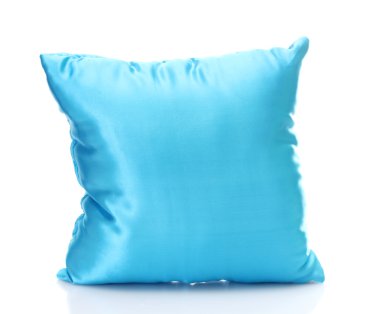 Blue bright pillow isolated on white clipart