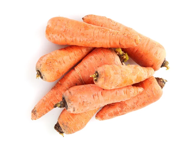 Råa morötter isolerad på vit — Stockfoto