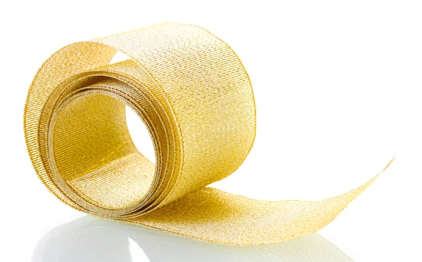 Hermosa cinta dorada aislada en blanco — Foto de Stock