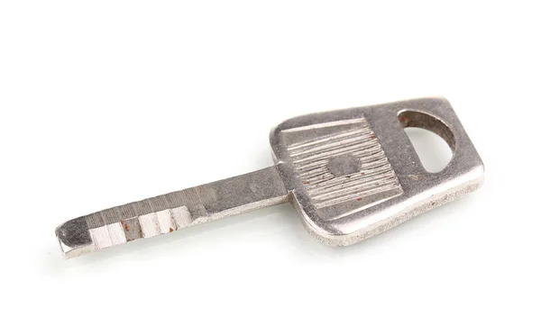 Chiave in metallo isolata su bianco — Foto Stock