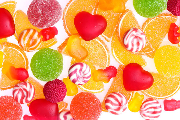 Colorful jelly candies background