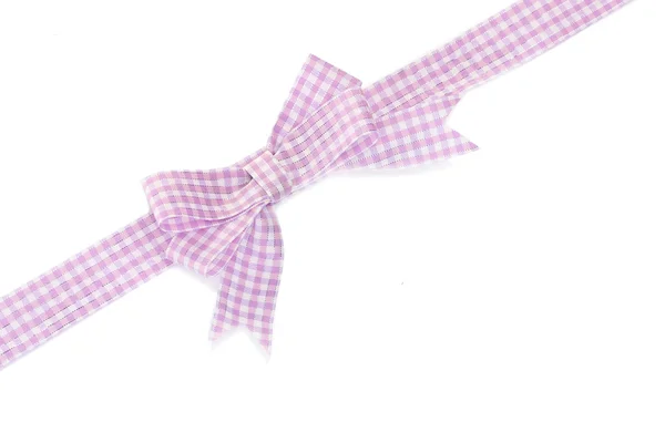 Piękny łuk fioletowy i wstążki na białym tle — Zdjęcie stockowe