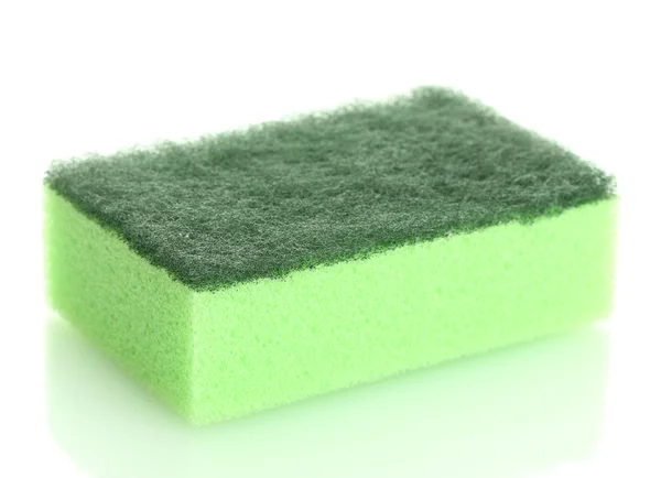 Esponja verde isolada em branco — Fotografia de Stock