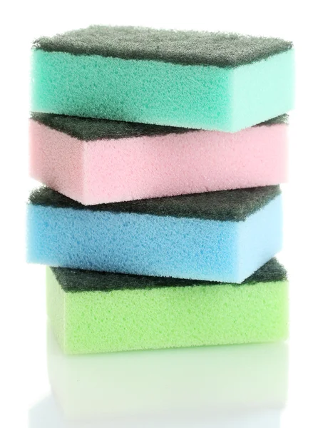Esponjas coloridas isoladas em branco — Fotografia de Stock