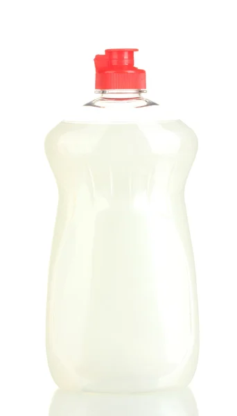 Bottiglia di liquido di lavaggio stoviglie isolato su bianco — Foto Stock