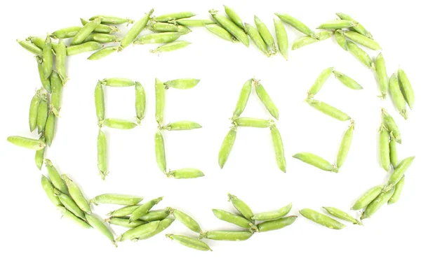 stock image Green peas isolated on white