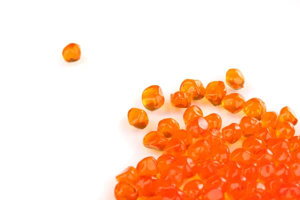 Caviar rojo aislado en blanco — Foto de Stock