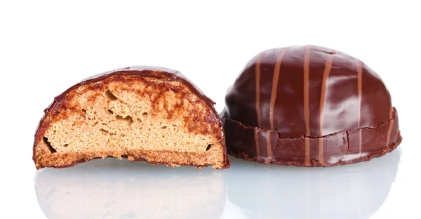 ? 上白色孤立的巧克力饼干 — 图库照片