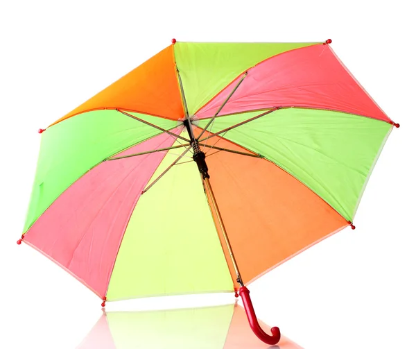 多彩色的伞上白色隔离 — 图库照片