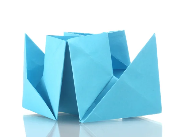 Origami papier stoomboot geïsoleerd op wit — Stockfoto