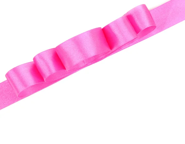 Pink satin bow isolated on white — Stockfoto