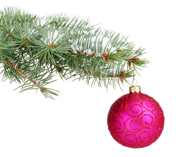 Noel top üzerinde beyaz izole ağaç üzerinde — Stok fotoğraf