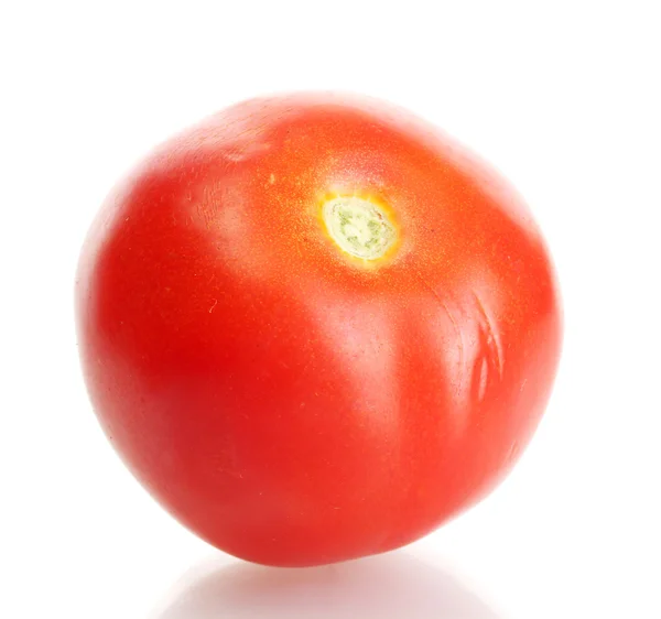 Ώριμη κόκκινη ντομάτα απομονωμένη σε λευκό — Φωτογραφία Αρχείου