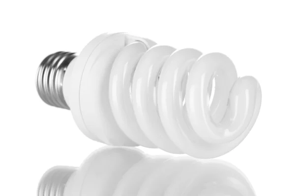 Enerji tasarruflu lamba beyaz izole — Stok fotoğraf