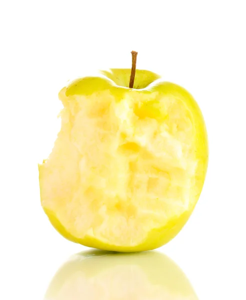 แอปเปิ้ลกัดสีเขียวแยกจากสีขาว — ภาพถ่ายสต็อก