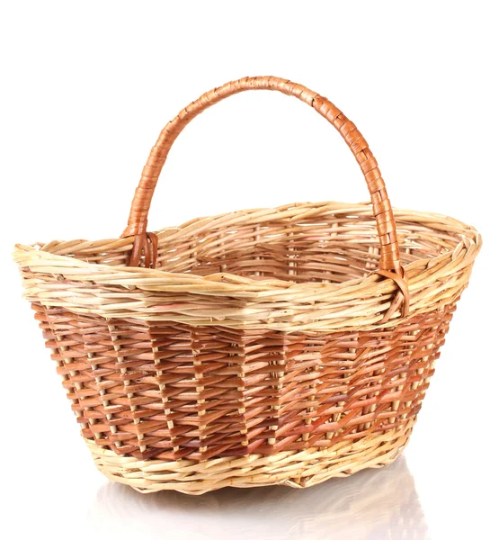 Empty basket isolated on white — Stock Photo, Image