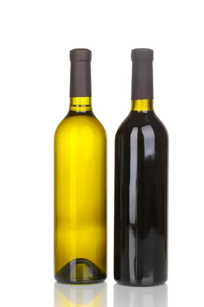 Пляшки великого вина ізольовані на білому — стокове фото