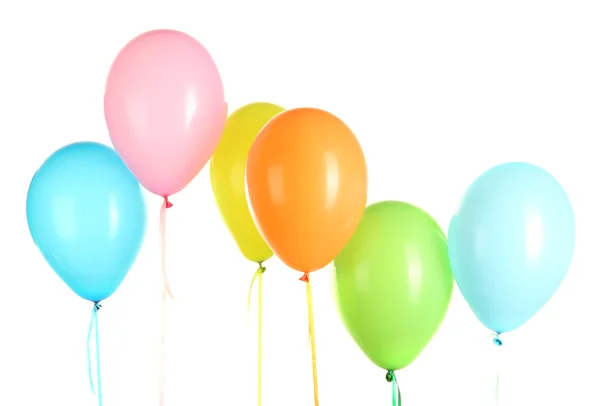 Palloncini colorati su sfondo bianco primo piano — Foto Stock