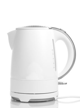 White electric kettle isolated on white clipart