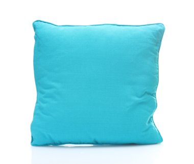 Blue bright pillow isolated on white clipart