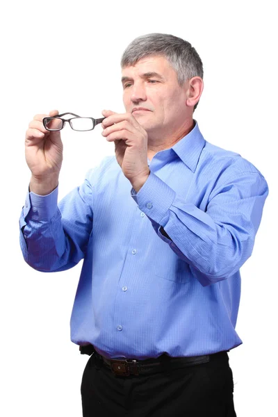 Hombre de negocios con gafas aisladas en blanco —  Fotos de Stock