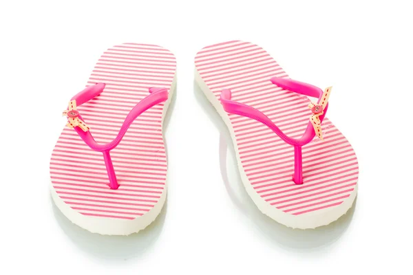 Rosa stranden skor isolerad på vit — Stockfoto