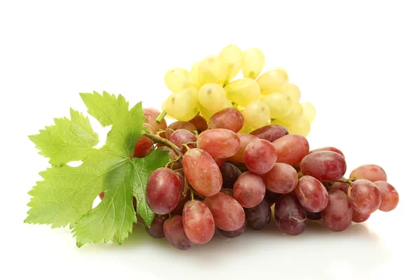 Ripe sweet grapes isolated on white Royalty Free Stock Photos