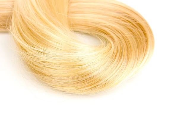 Fényes szőke haja isollated, fehér — Stock Fotó