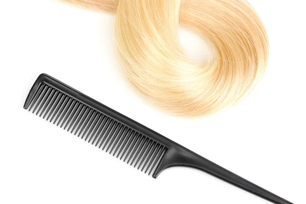 Λαμπερά μαλλιά ξανθά με το Χτενάκι απομονωθεί σε λευκό — Φωτογραφία Αρχείου